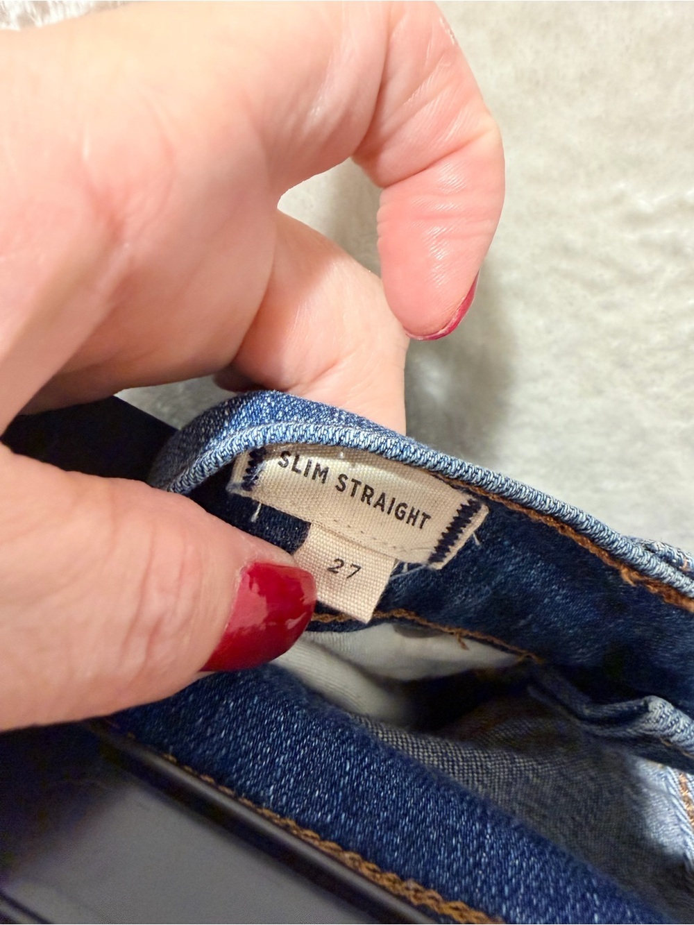 Madewell High Rise Slim Straight Jeans Distressed Button Front Blue Denim 27 - Picture 14 of 15